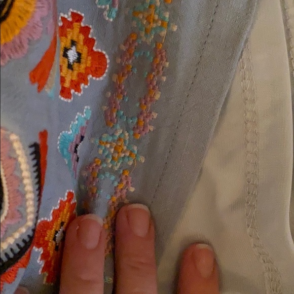 Light Turquoise Seafoam Embroidered Shorts - Picture 9 of 9